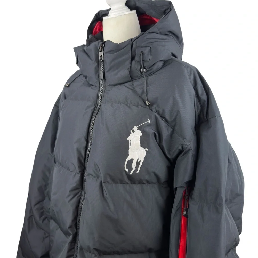 Polo Ralph Lauren Men's Big Pony Hooded Down Puffer Jacket Black Long Size 2XLT